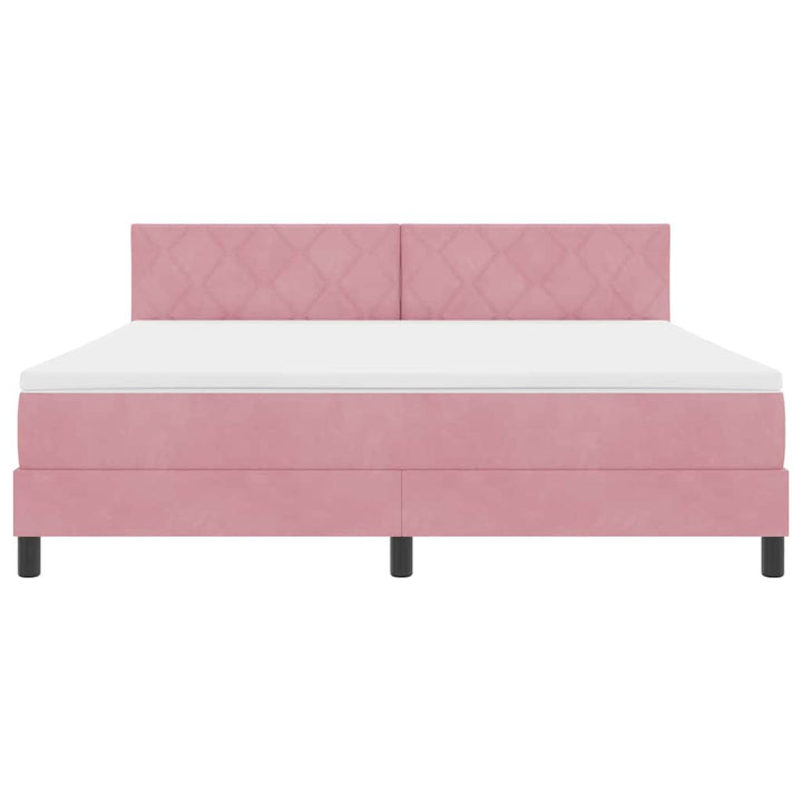 Box spring seng med madras Lyserød 180 x 200 cm Fløjl