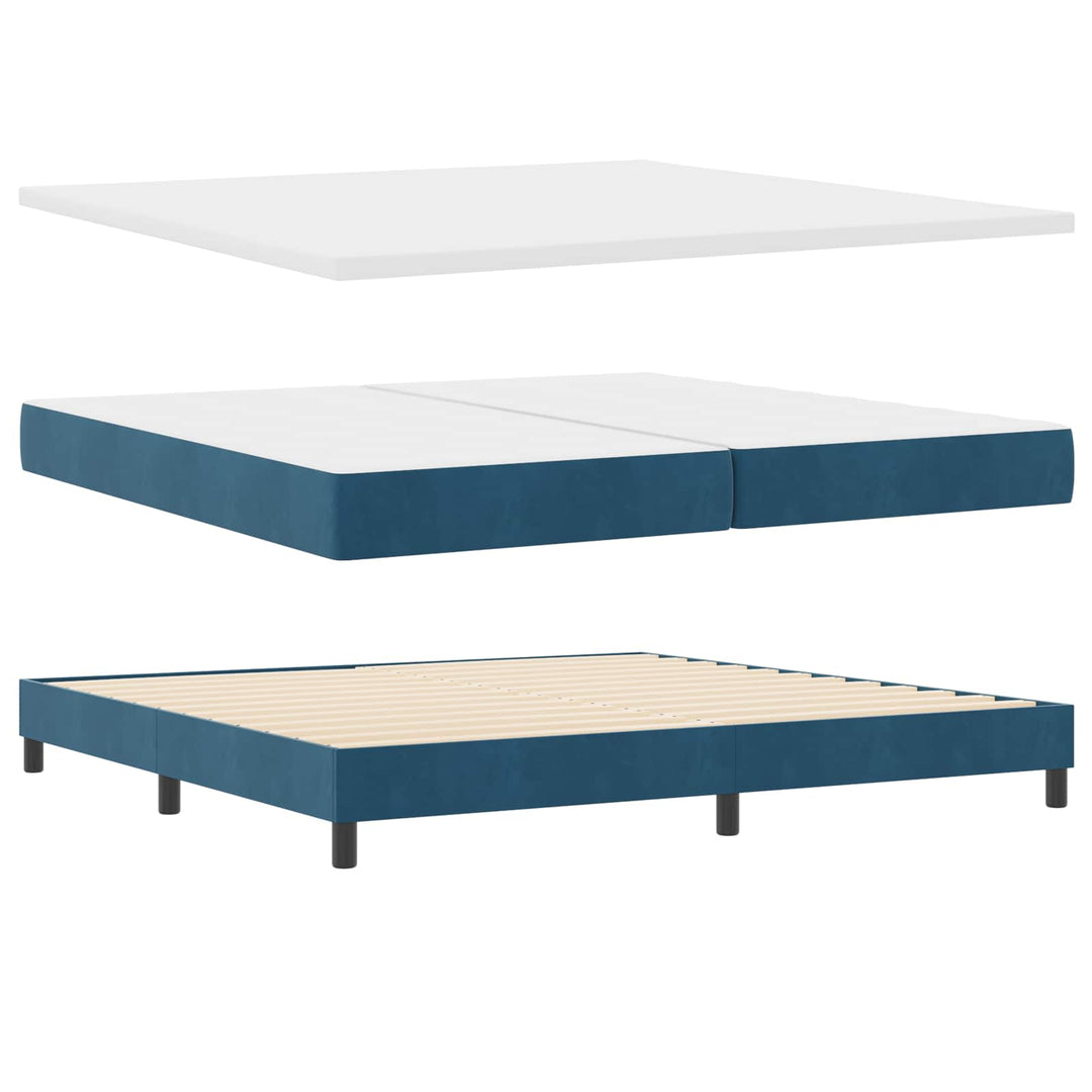 Box spring seng med hovedgærde Mørkegrøn 200 x 200 cm Fløjl
