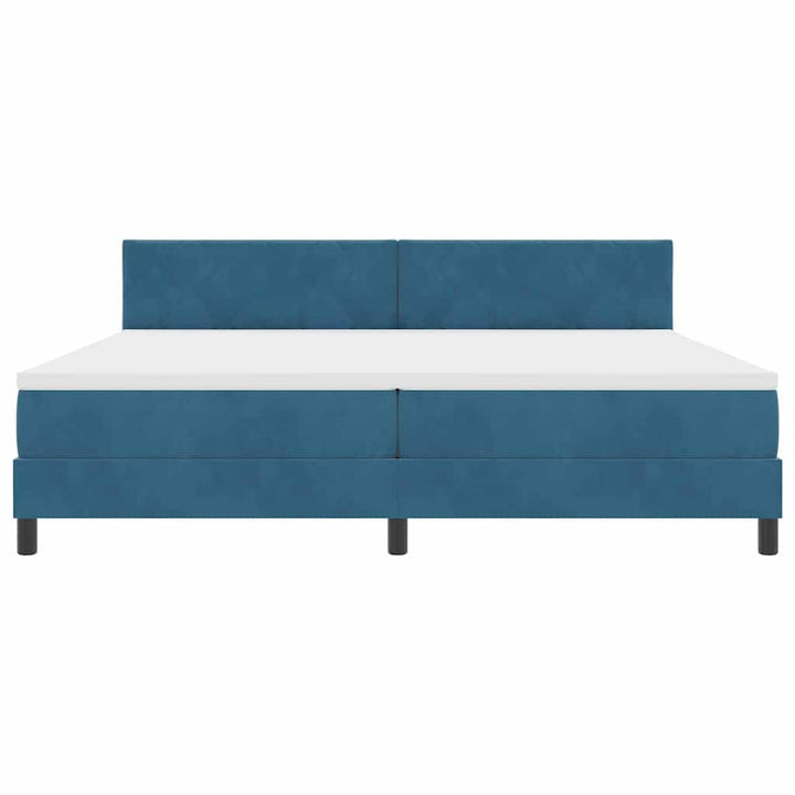 Box spring seng med madras Mørk blå 200 x 200 cm Fløjl