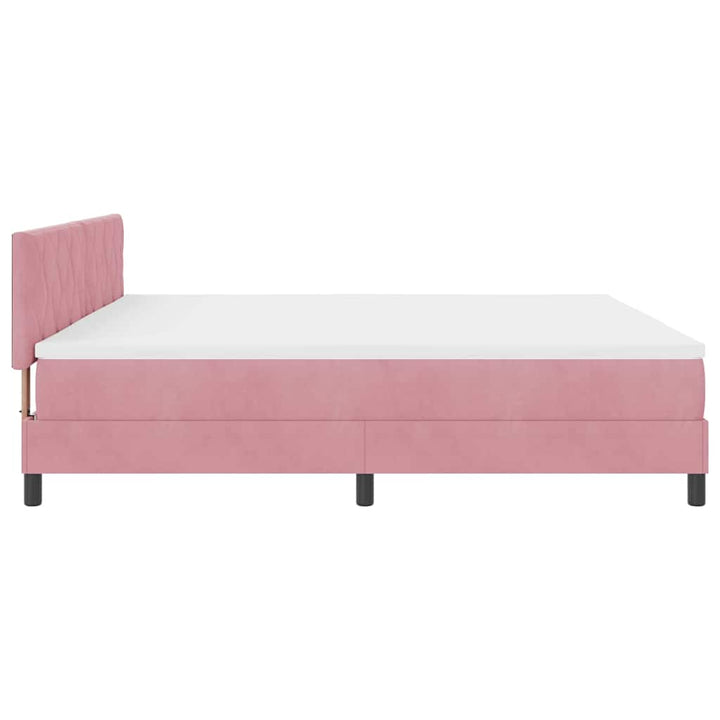 Box spring seng med hovedgærde Lyserød 200 x 200 cm Fløjl
