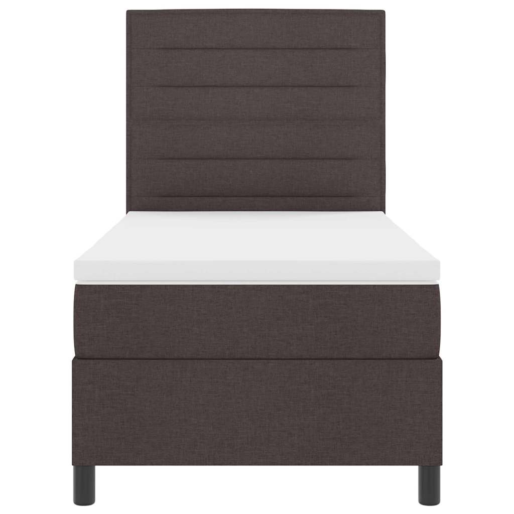 Box spring seng med madras Mørk Brun 80 x 200 cm Stof