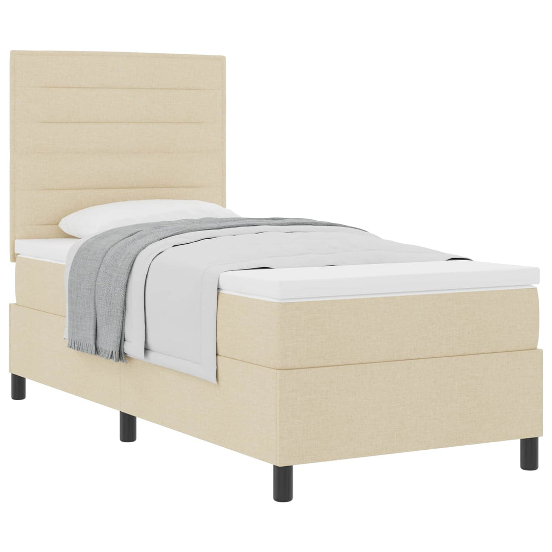 Box spring seng med madras Creme 80 x 200 cm Stof