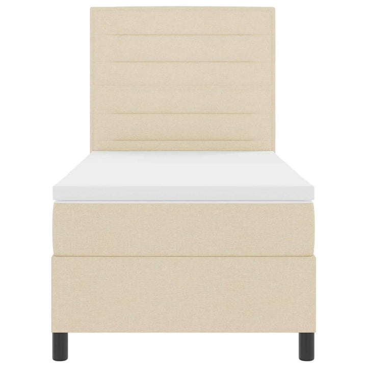 Box spring seng med madras Creme 80 x 200 cm Stof