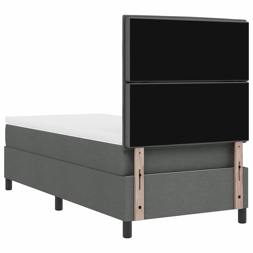 Box spring seng med madras Mørkegrå 90 x 190 cm Stof