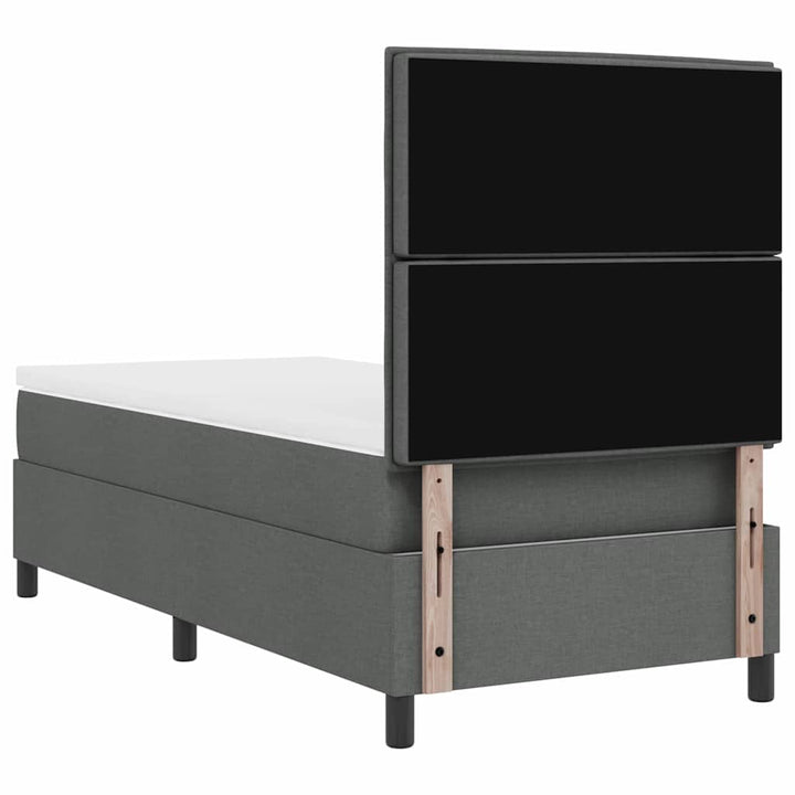 Box spring seng med madras Mørkegrå 90 x 190 cm Stof