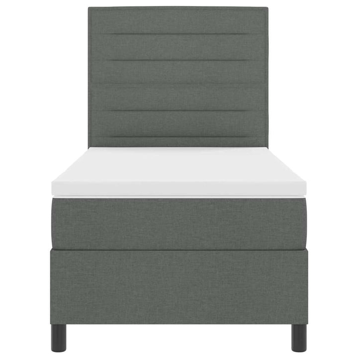 Box spring seng med madras Mørkegrå 90 x 190 cm Stof