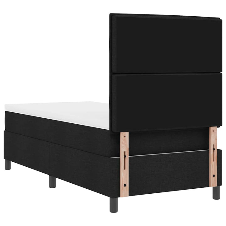 Box spring seng med madras med hovedgærde Sort 90 x 190 cm Stof