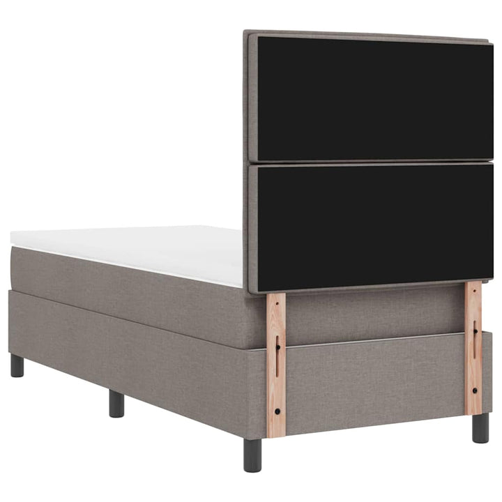Box spring seng med hovedgærde Gråbrun 90 x 190 cm Stof