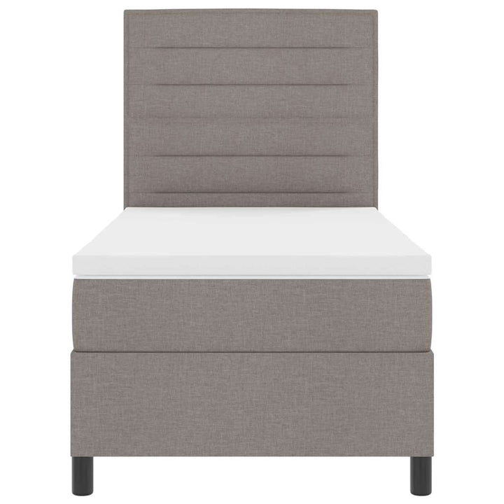 Box spring seng med hovedgærde Gråbrun 90 x 190 cm Stof