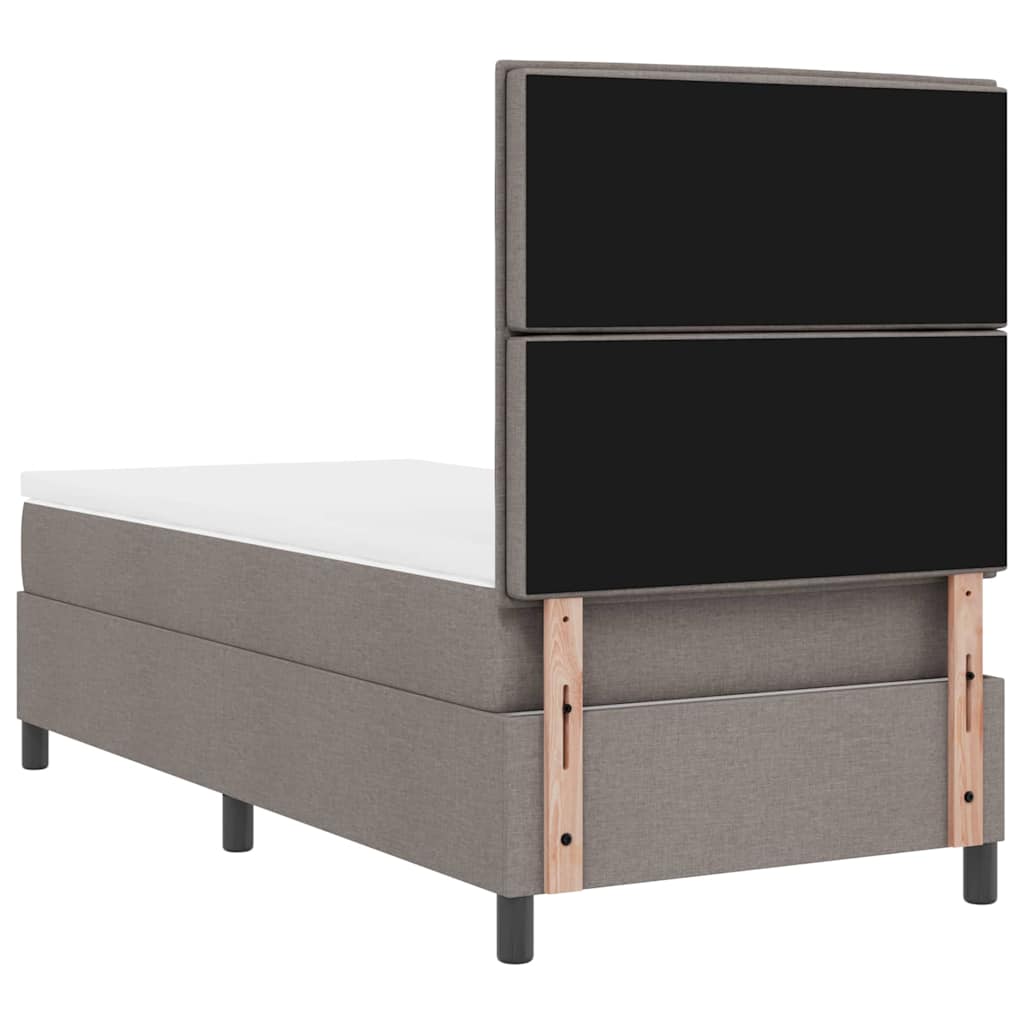 Box spring seng med hovedgærde Gråbrun 90 x 200 cm Stof