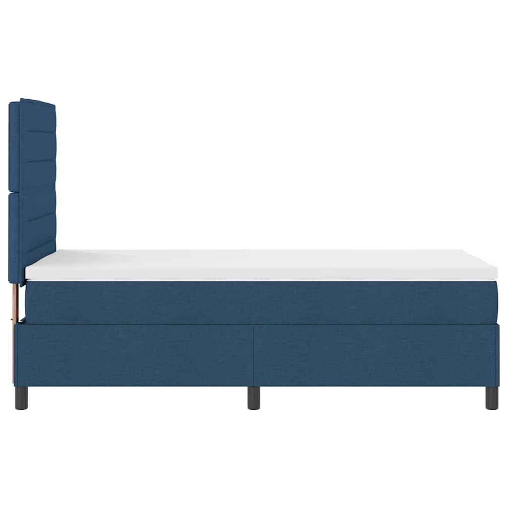 Box spring seng med madras med hovedgærde Blå 100 x 200 cm Stof