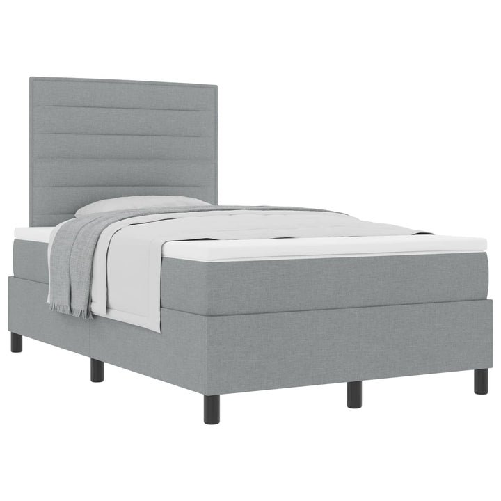Box spring seng med madras Lysegrå 120 x 190 cm Stof