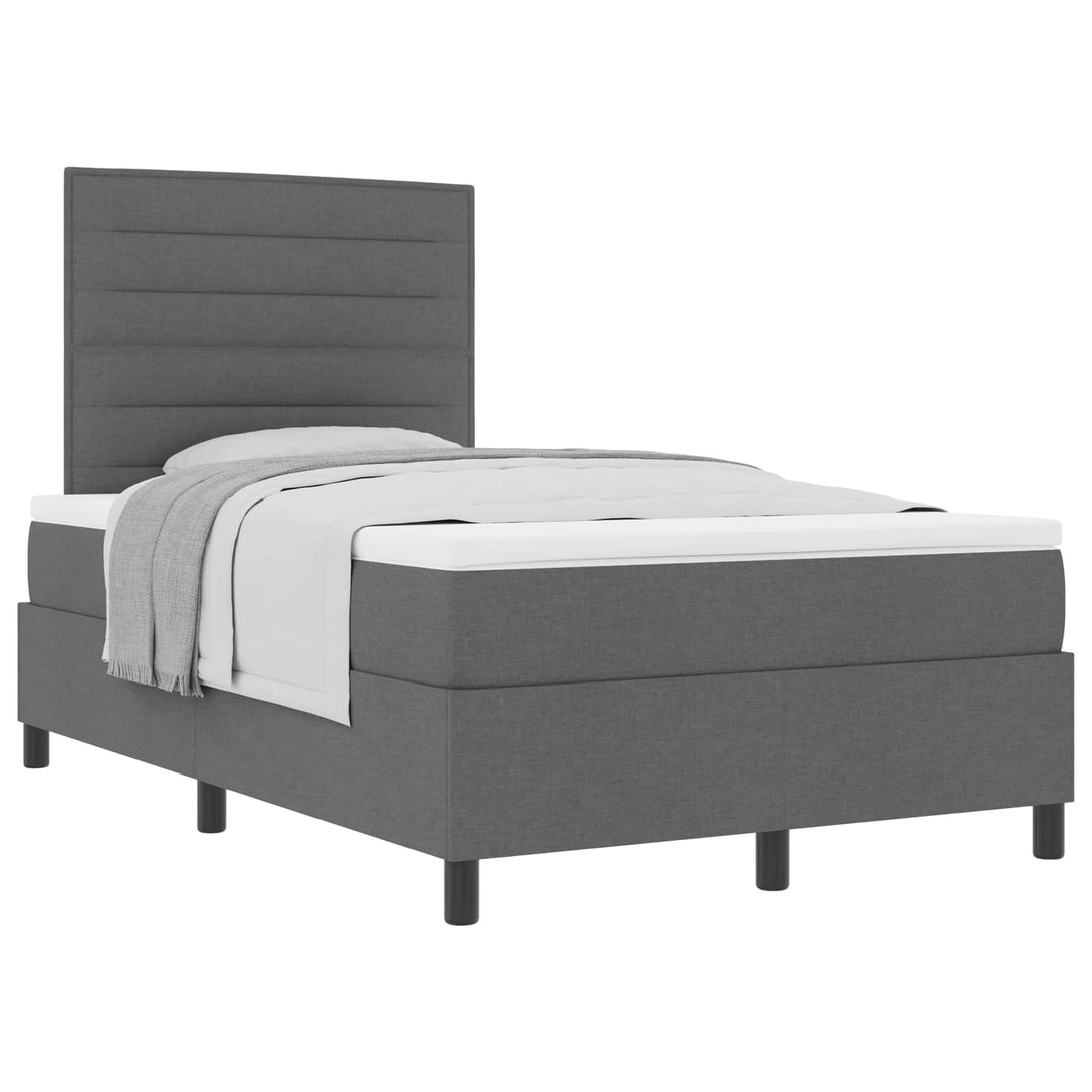 Box spring seng med madras Mørkegrå 120 x 190 cm Stof
