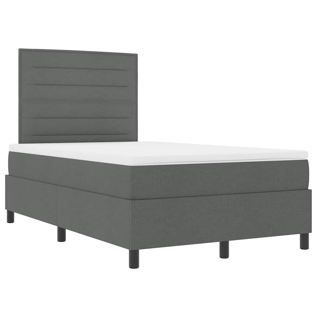 Box spring seng med madras Mørkegrå 120 x 190 cm Stof