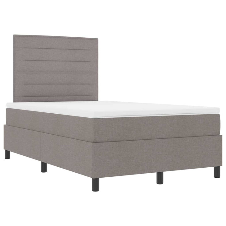 Box spring seng med madras Gråbrun 120 x 190 cm Stof
