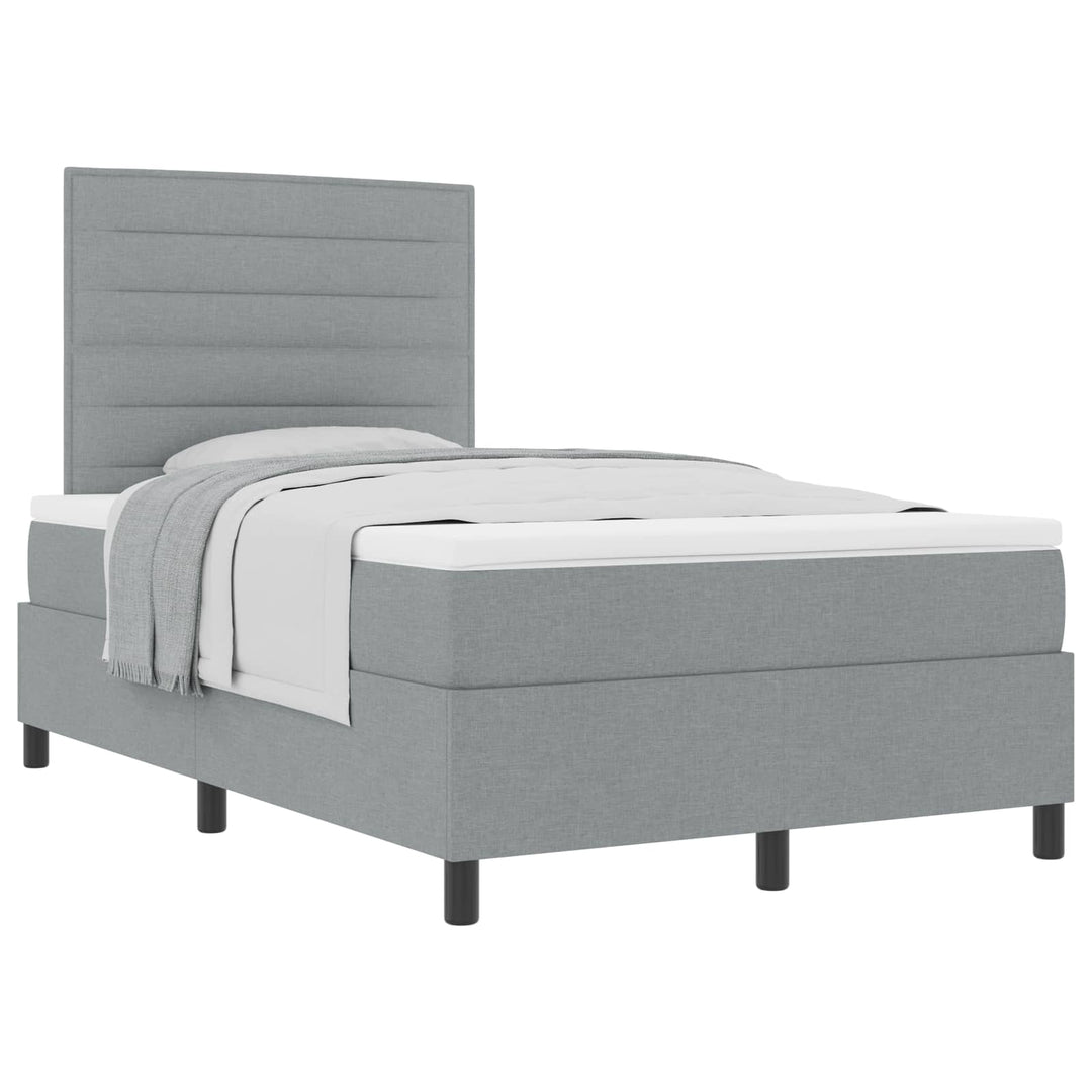 Box spring seng med madras Lysegrå 120 x 200 cm Stof
