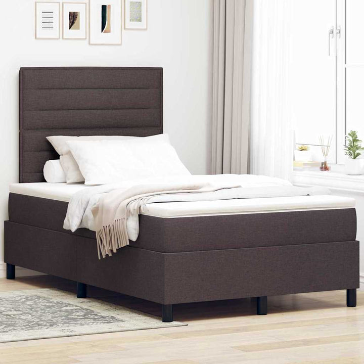 Box spring seng med madras Mørk Brun 120 x 200 cm Stof