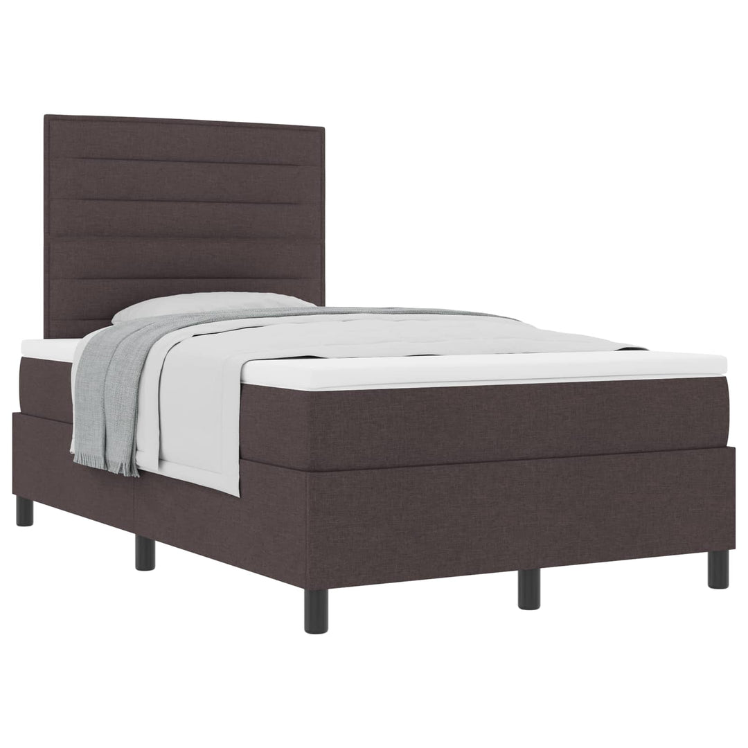 Box spring seng med madras Mørk Brun 120 x 200 cm Stof
