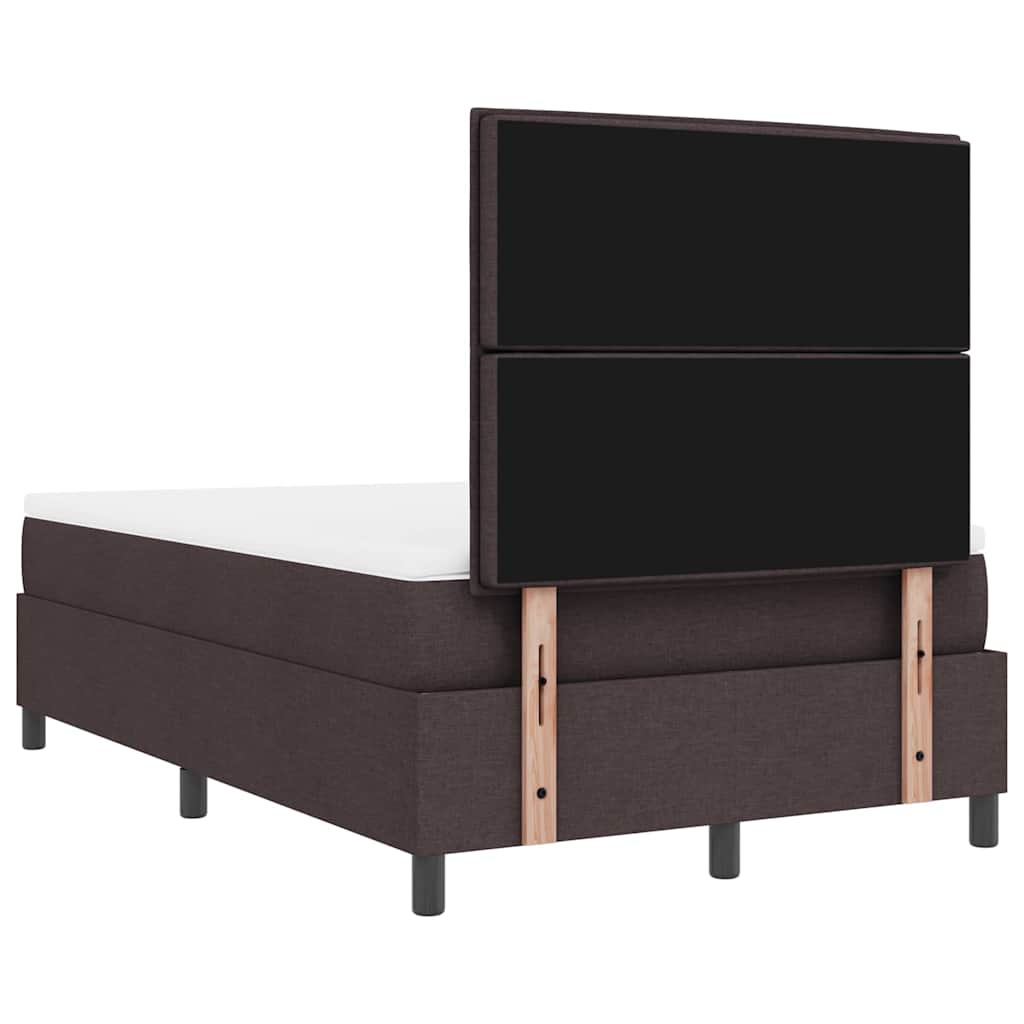 Box spring seng med madras Mørk Brun 120 x 200 cm Stof