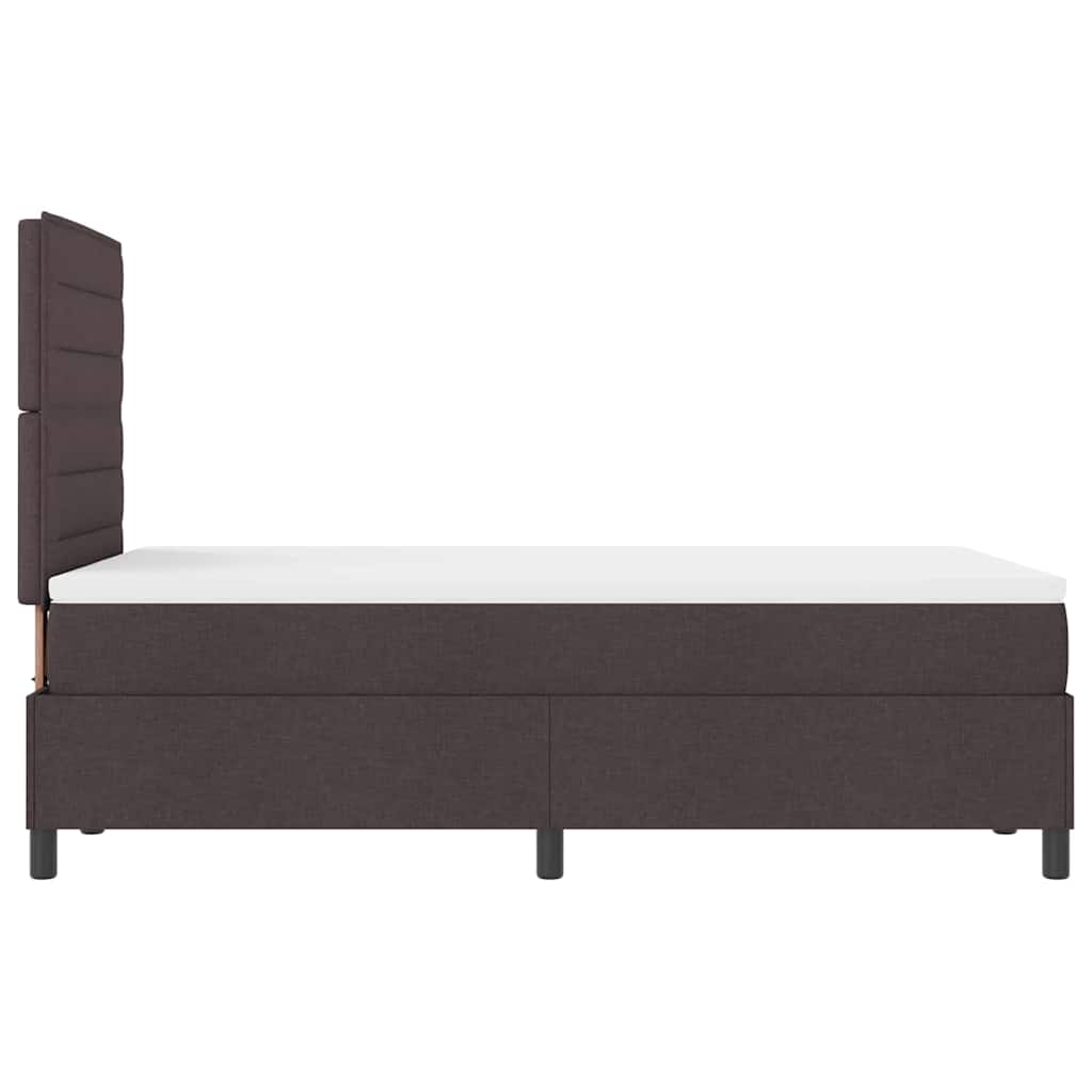 Box spring seng med madras Mørk Brun 120 x 200 cm Stof
