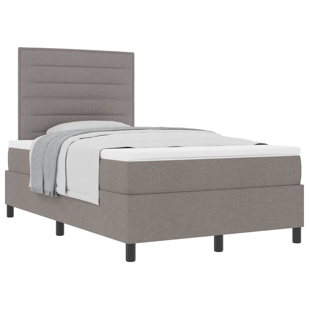 Box spring seng med madras Gråbrun 120 x 200 cm Stof