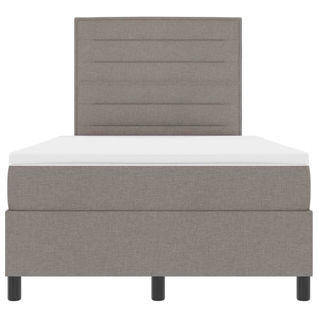 Box spring seng med madras Gråbrun 120 x 200 cm Stof