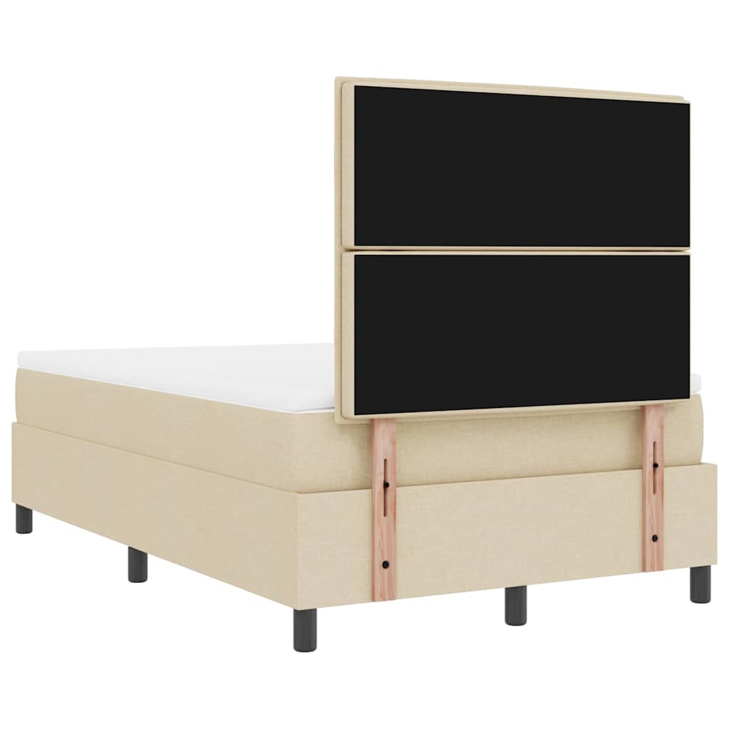 Box spring seng med madras Creme 120 x 200 cm Stof