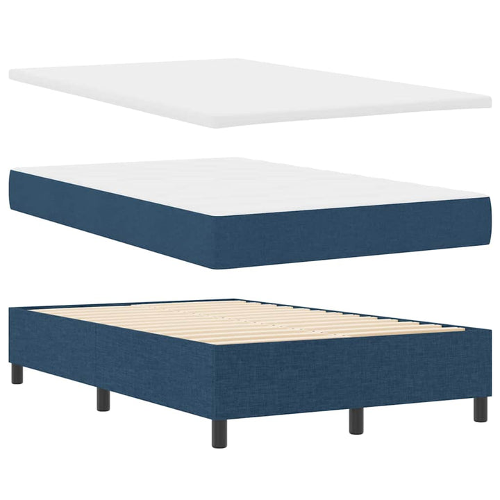 Box spring seng med madras med hovedgærde Blå 120 x 200 cm Stof