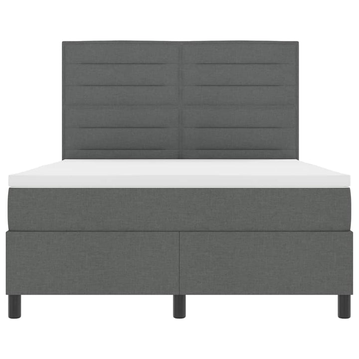 Box spring seng med madras Mørkegrå 140 x 190 cm Stof