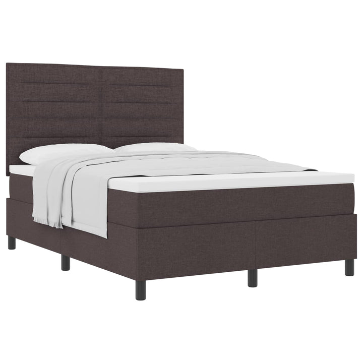 Box spring seng med madras Mørk Brun 140 x 190 cm Stof