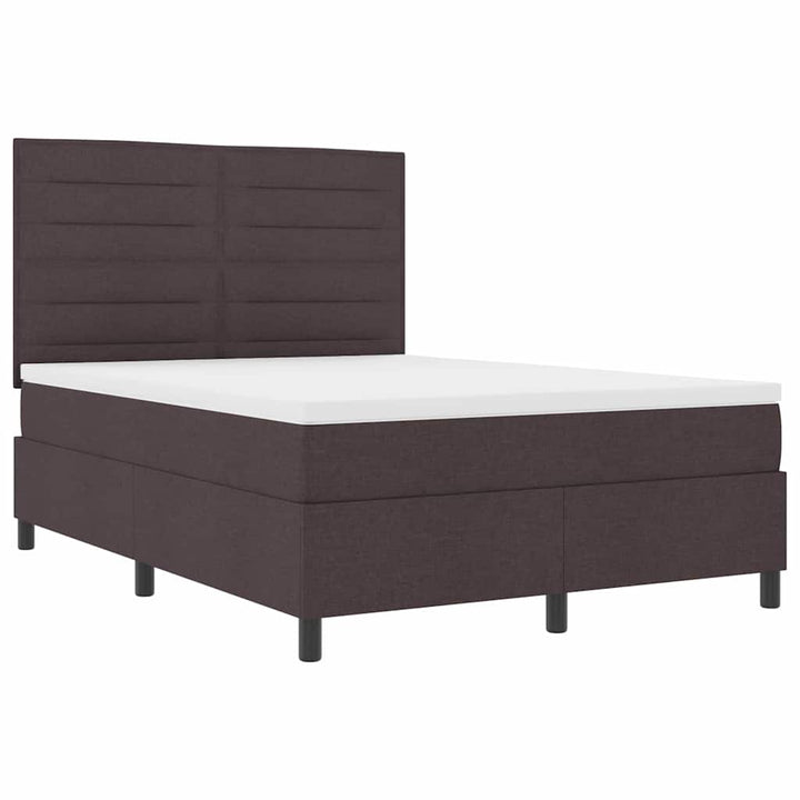 Box spring seng med madras Mørk Brun 140 x 190 cm Stof