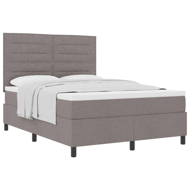 Box spring seng med madras Gråbrun 140 x 190 cm Stof
