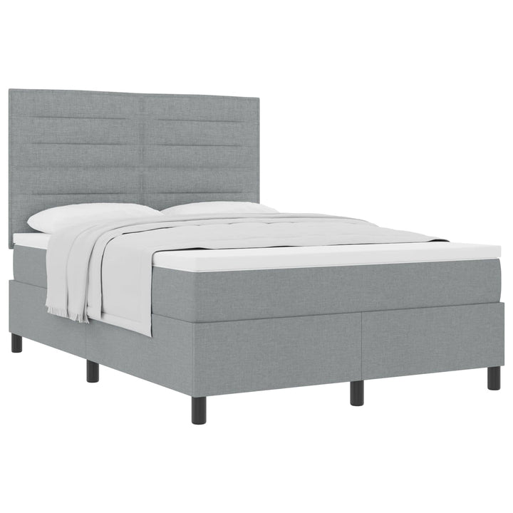 Box spring seng med madras Lysegrå 140 x 200 cm Stof