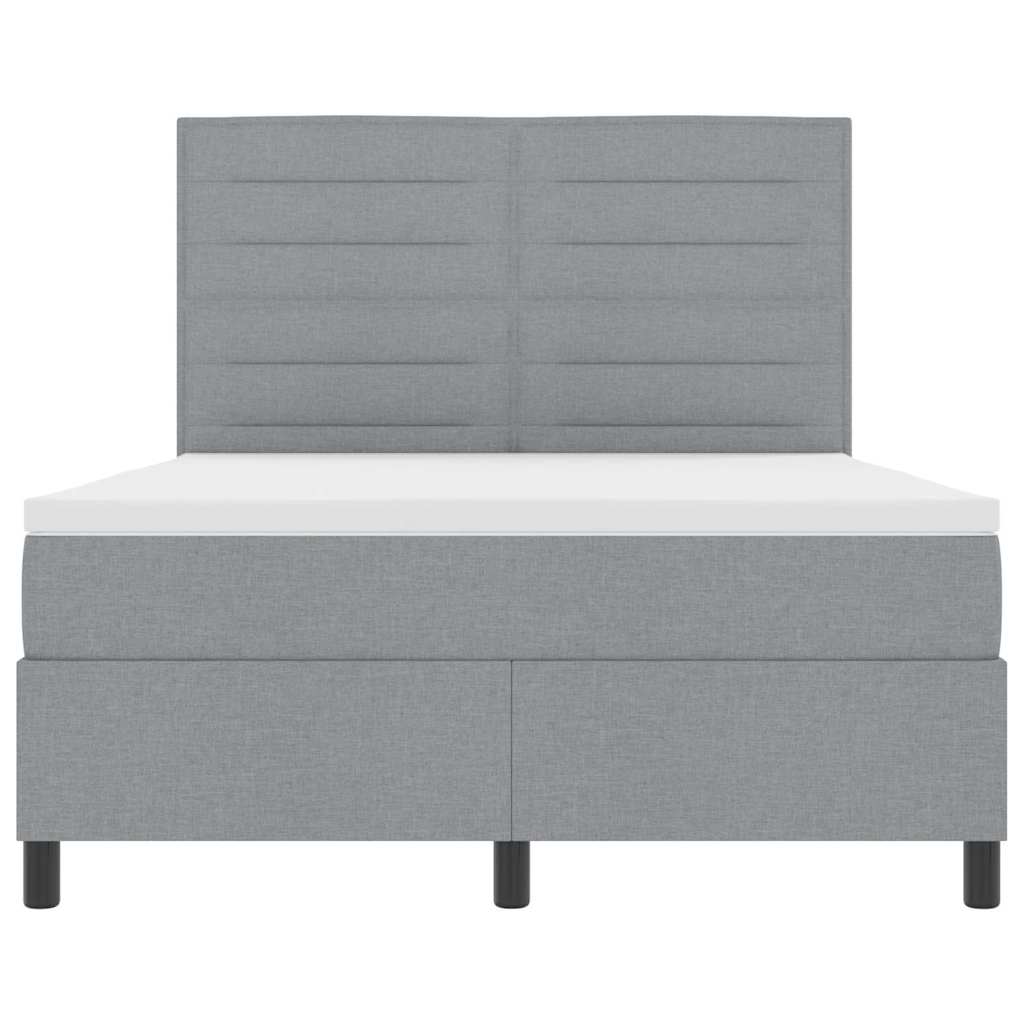 Box spring seng med madras Lysegrå 140 x 200 cm Stof