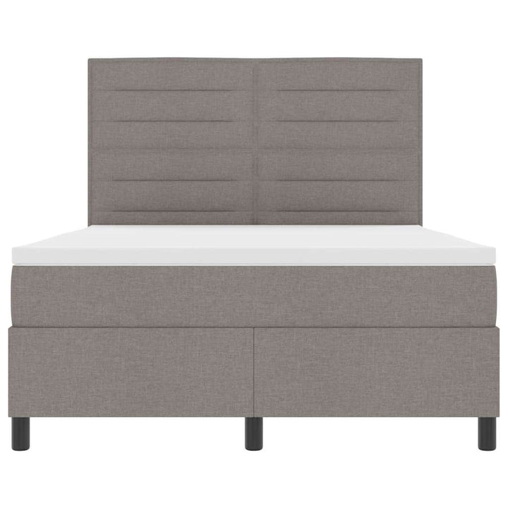 Box spring seng med hovedgærde Gråbrun 140 x 200 cm Stof