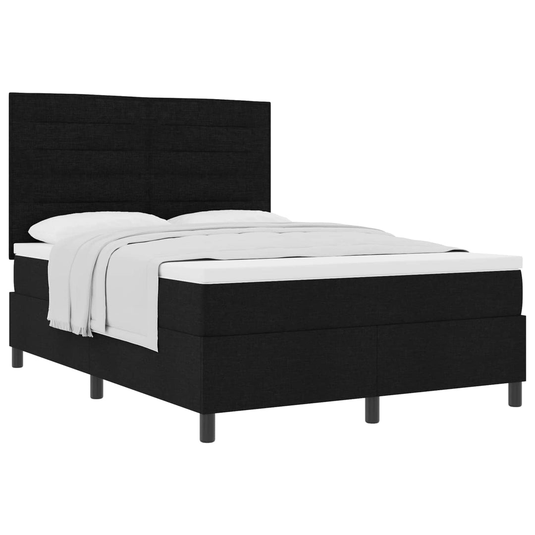 Box spring seng med madras Sort 160 x 200 cm Stof