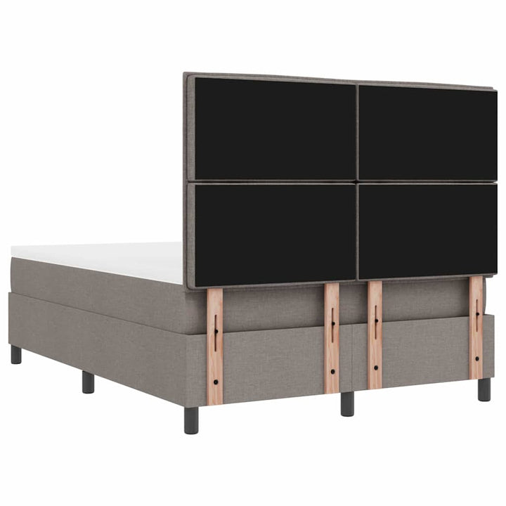 Box spring seng med hovedgærde Gråbrun 160 x 200 cm Stof