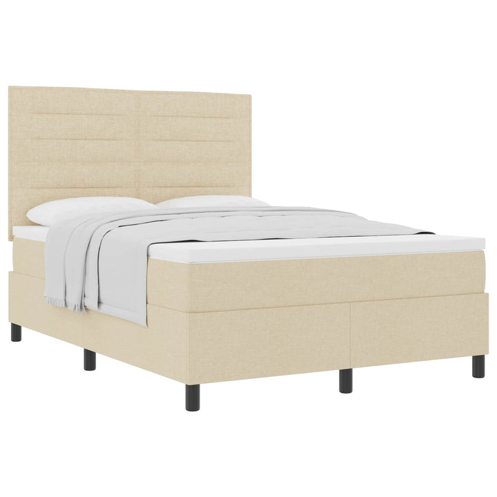 Box spring seng med madras Creme 160 x 200 cm Stof