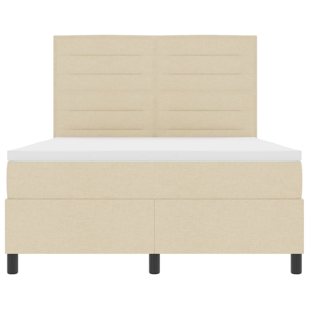 Box spring seng med madras Creme 160 x 200 cm Stof