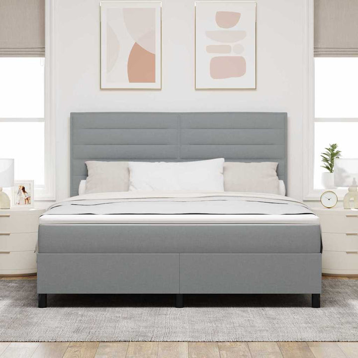 Box spring seng med madras Lysegrå 180 x 200 cm Stof