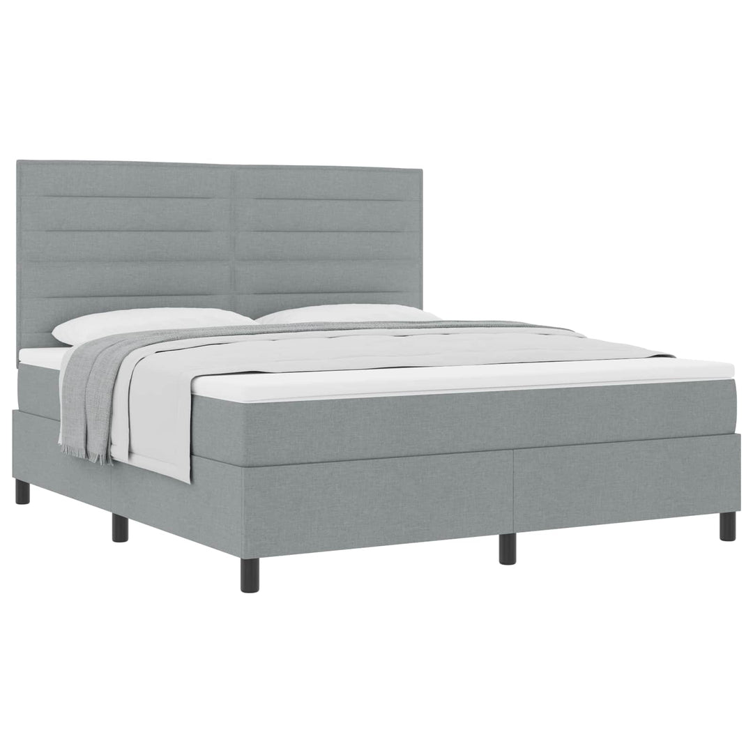 Box spring seng med madras Lysegrå 180 x 200 cm Stof