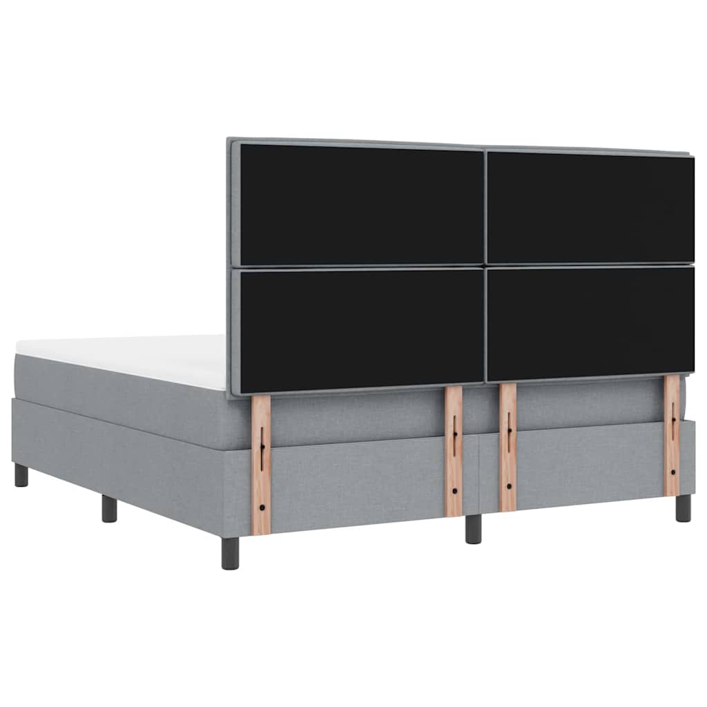 Box spring seng med madras Lysegrå 180 x 200 cm Stof