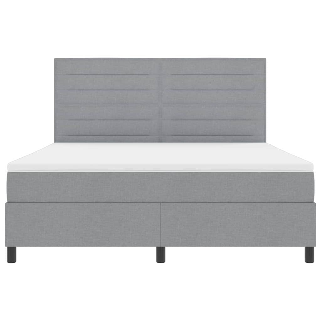 Box spring seng med madras Lysegrå 180 x 200 cm Stof
