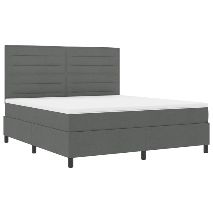 Box spring seng med madras Mørkegrå 180 x 200 cm Stof