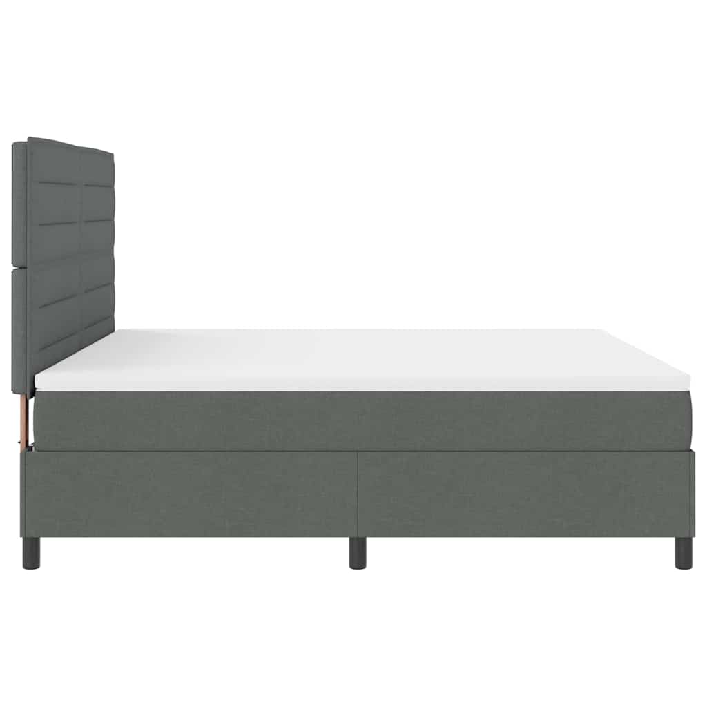 Box spring seng med madras Mørkegrå 180 x 200 cm Stof