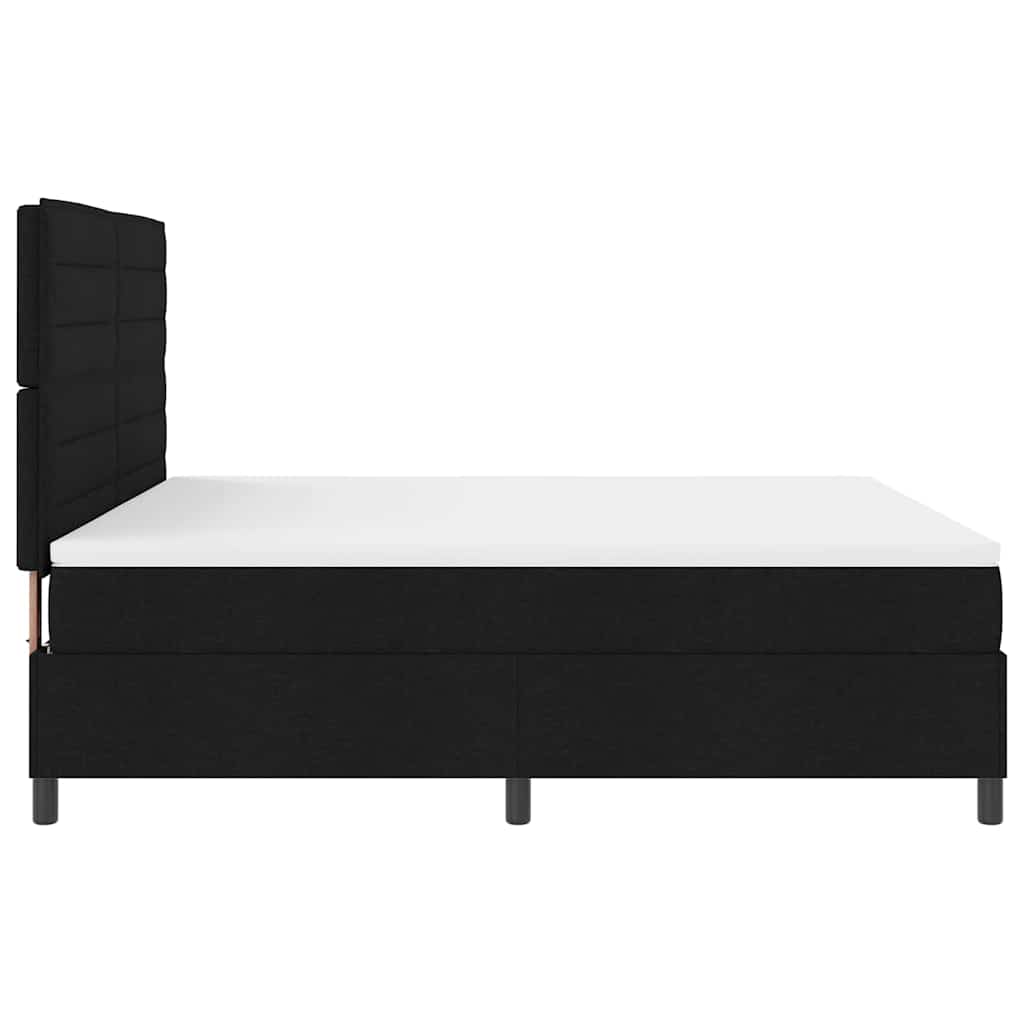 Box spring seng med madras Sort 180 x 200 cm Stof