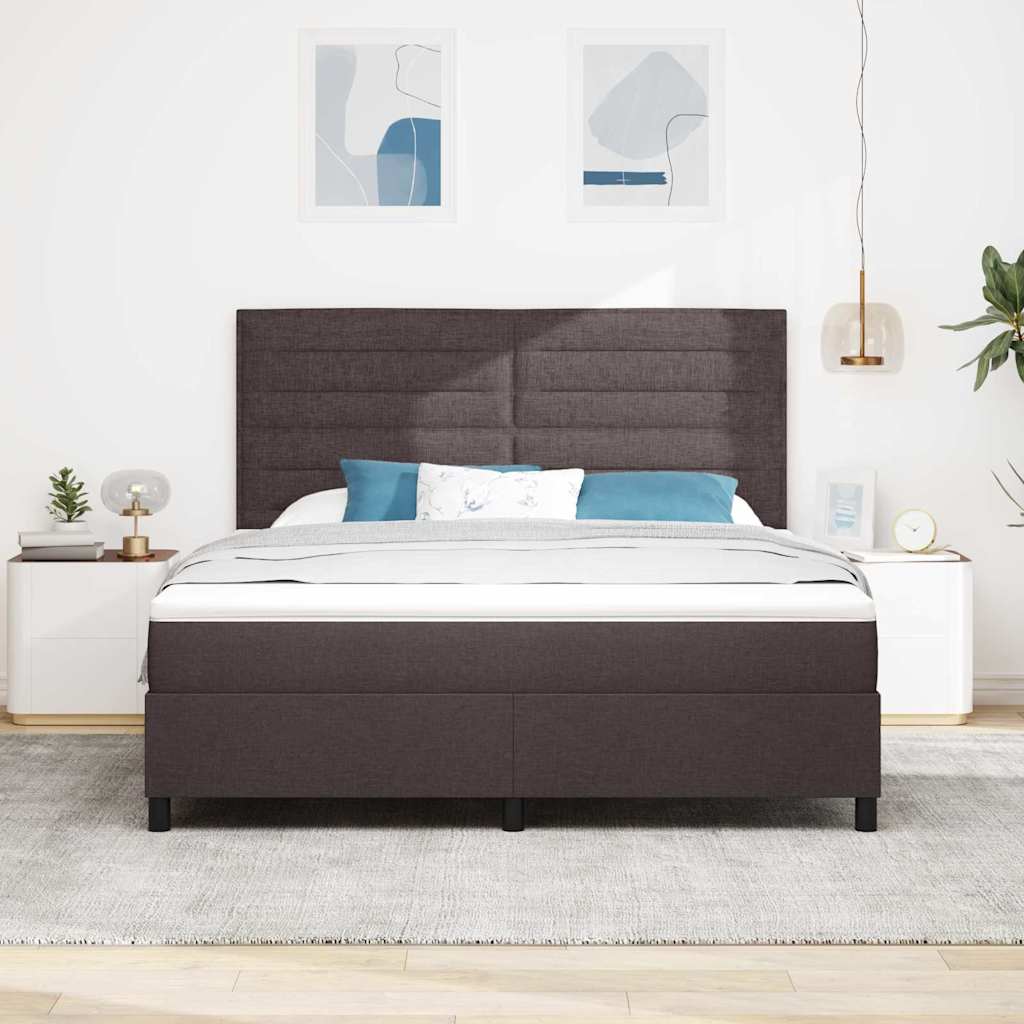 Box spring seng med madras Mørk Brun 180 x 200 cm Stof