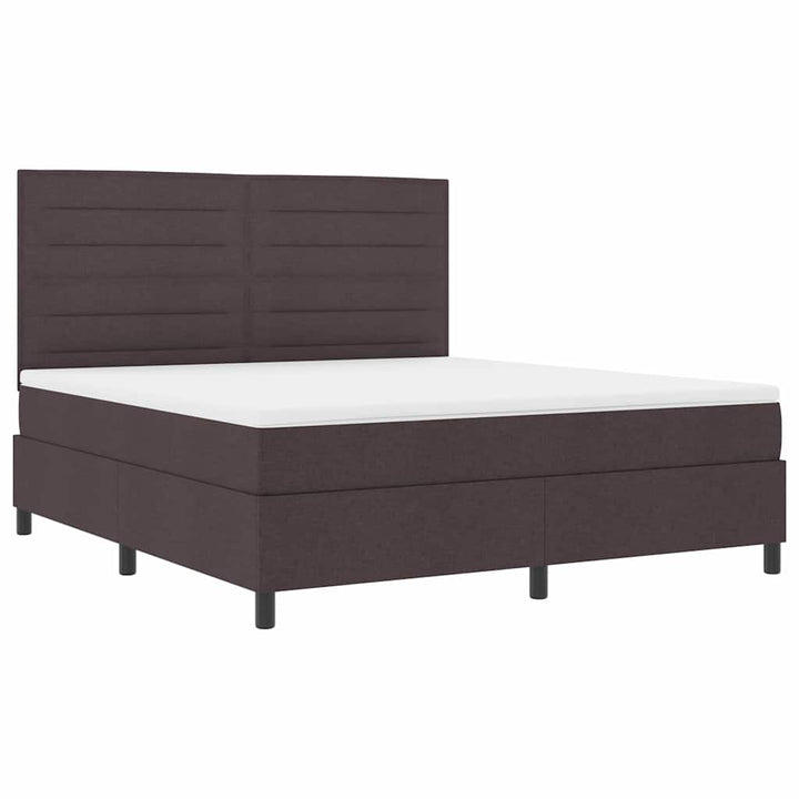 Box spring seng med madras Mørk Brun 180 x 200 cm Stof
