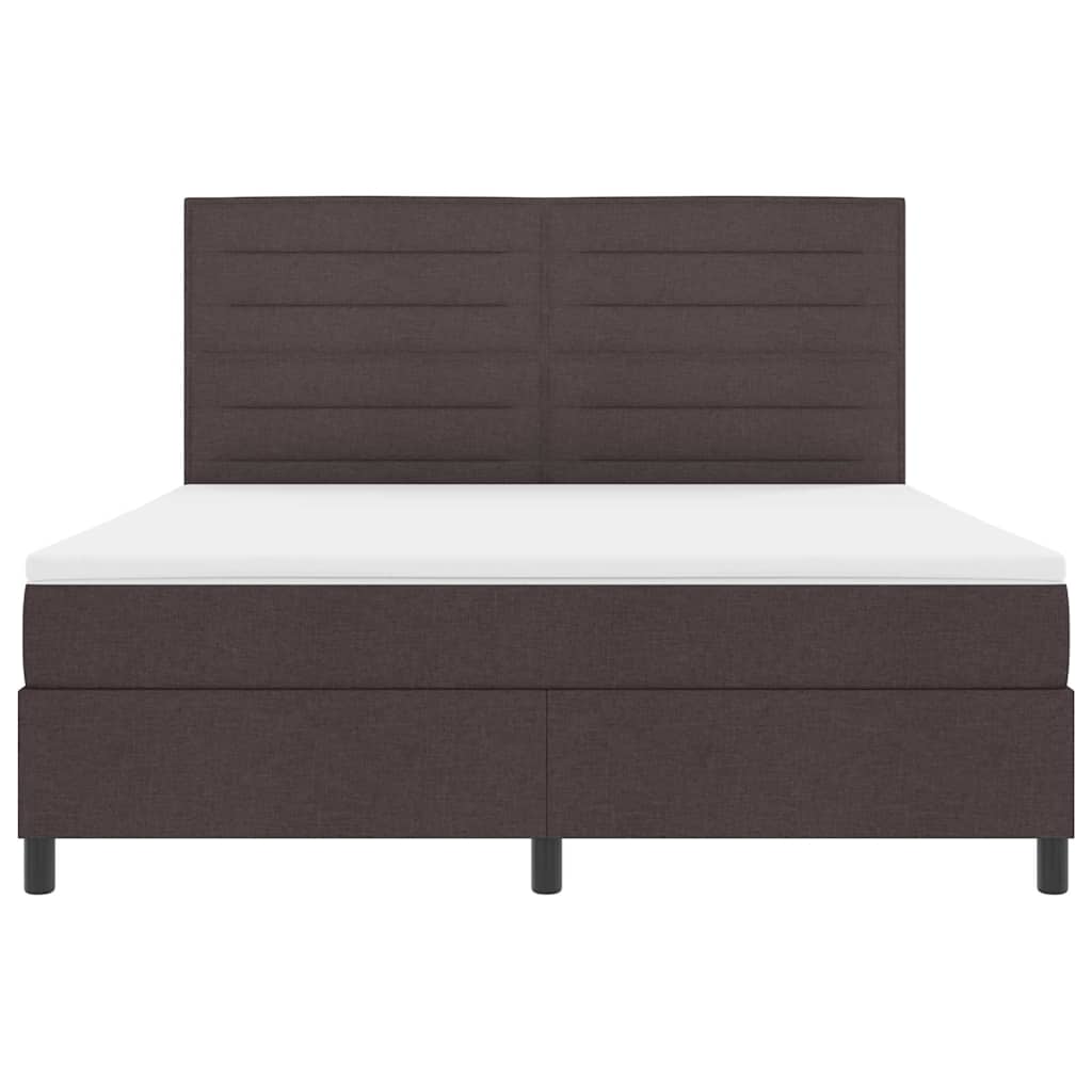 Box spring seng med madras Mørk Brun 180 x 200 cm Stof