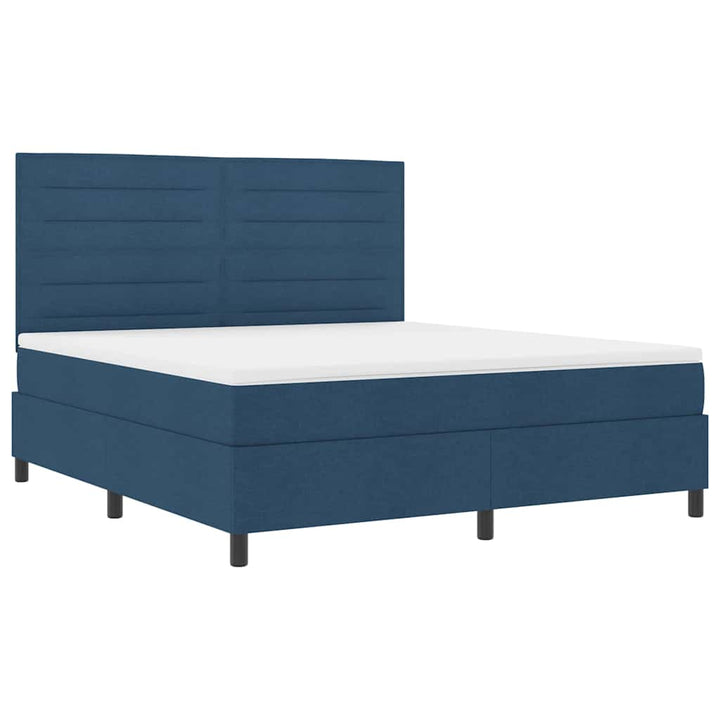 Box spring seng med madras med hovedgærde Blå 180 x 200 cm Stof